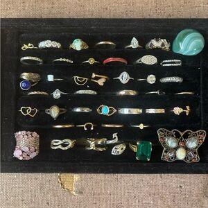 43ct Elegant Gold and Silver Women's Ring Set